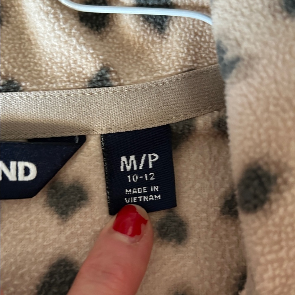 Lands' End Leopard Print Fleece Quarter Zip Pullover Medium Petite - Picture 6 of 7